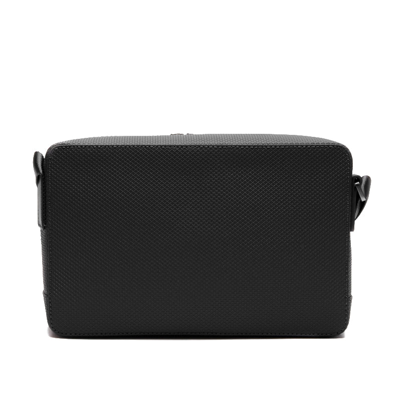 Sacoche zippée Homme Lacoste  Chantaco en cuir piqué mat