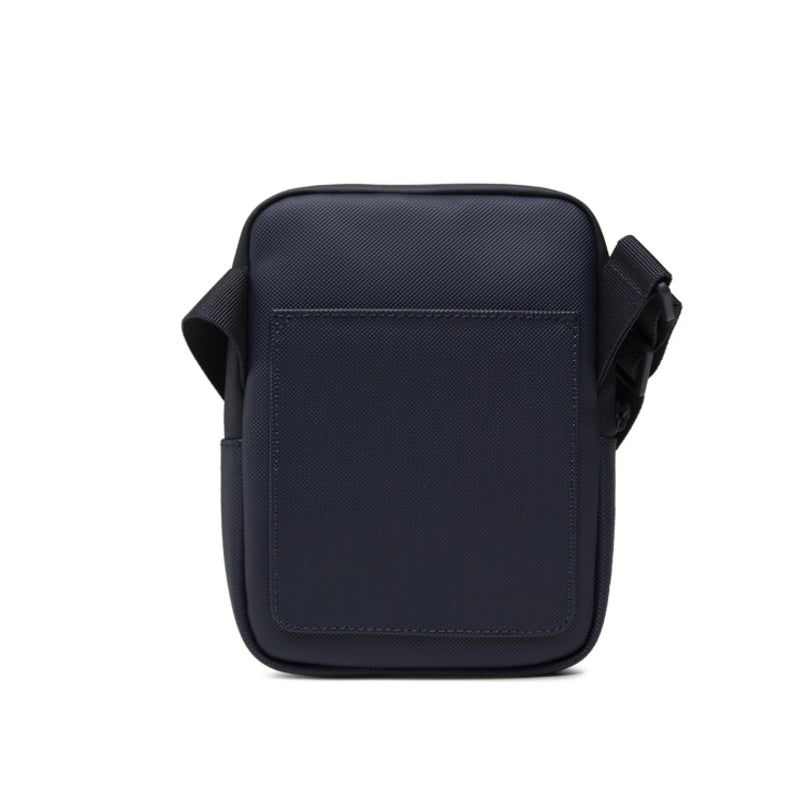 Petite sacoche plate Lacoste croisée en toile enduite