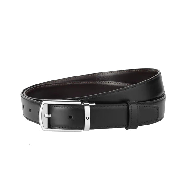 Ceinture En Cuir Réversible 35 Mm En Noir
