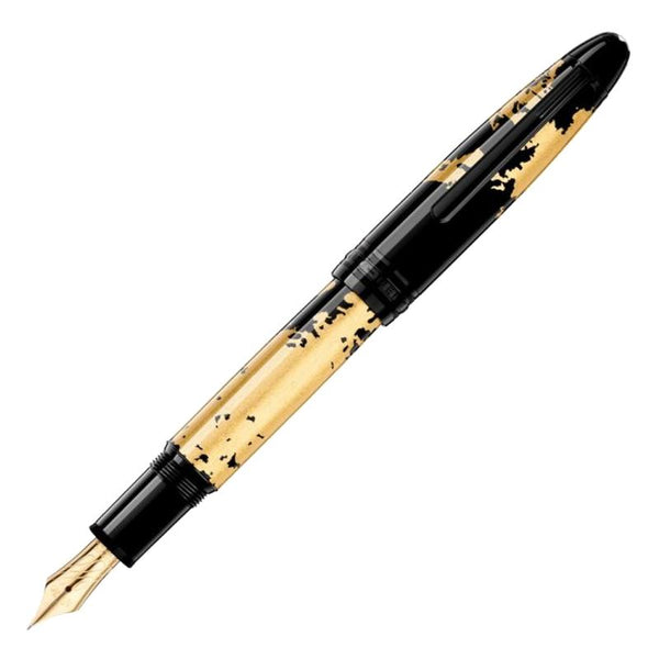 Stylo plume Meisterstück Solitaire motif feuille d'or, plume flexible