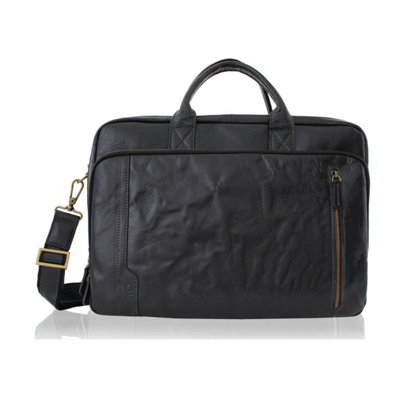 Cartable A4 Cadwell 100 % Cuir de vachette – Noir