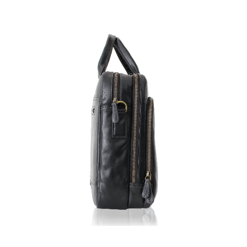 Cartable A4 Cadwell 100 % Cuir de vachette – Noir