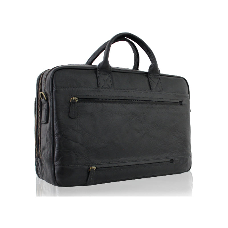 Cartable A4 Cadwell 100 % Cuir de vachette – Noir