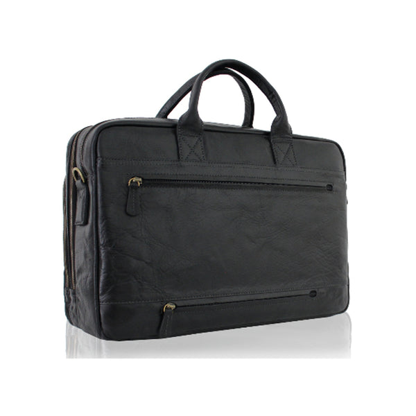 Cartable A4 Cadwell 100 % Cuir de vachette – Noir