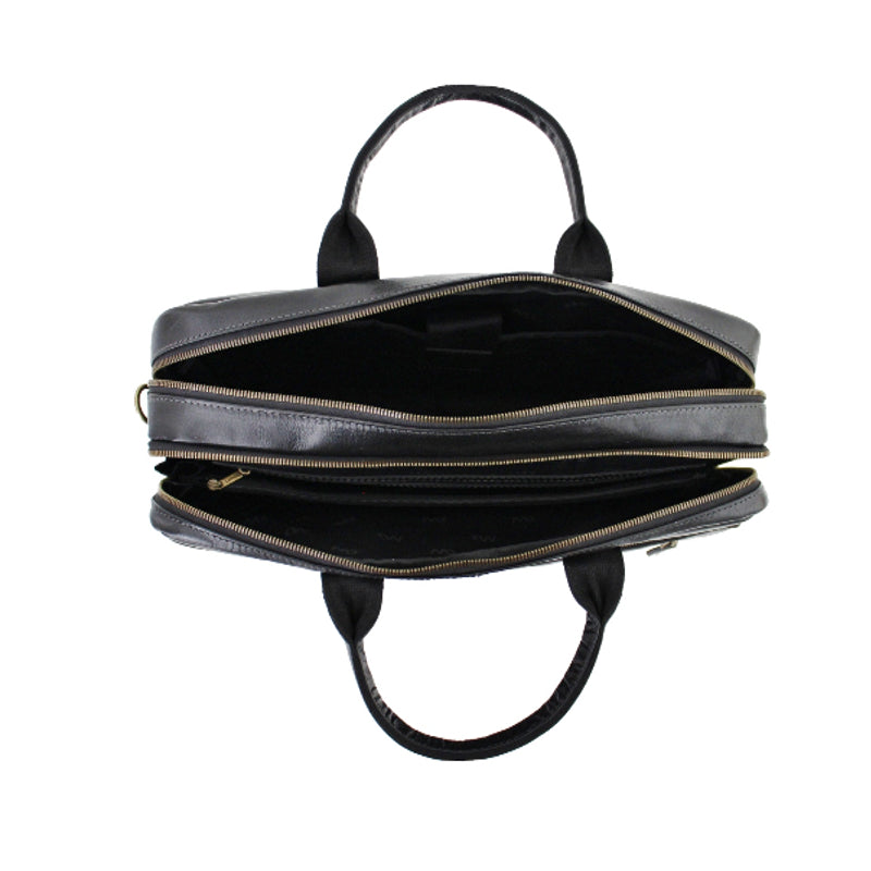 Cartable A4 Cadwell 100 % Cuir de vachette – Noir