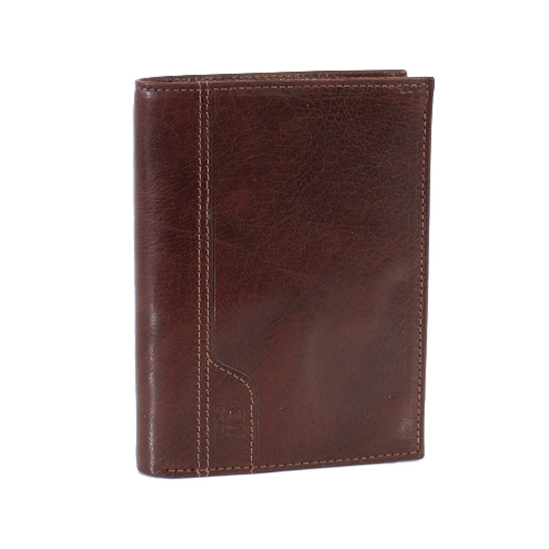 Portefeuille 1 Volet Cadwell 100 % Cuir de vachette – Marron
