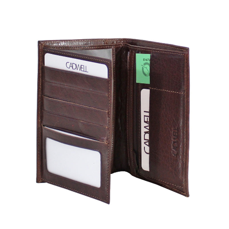 Portefeuille 1 Volet Cadwell 100 % Cuir de vachette – Marron
