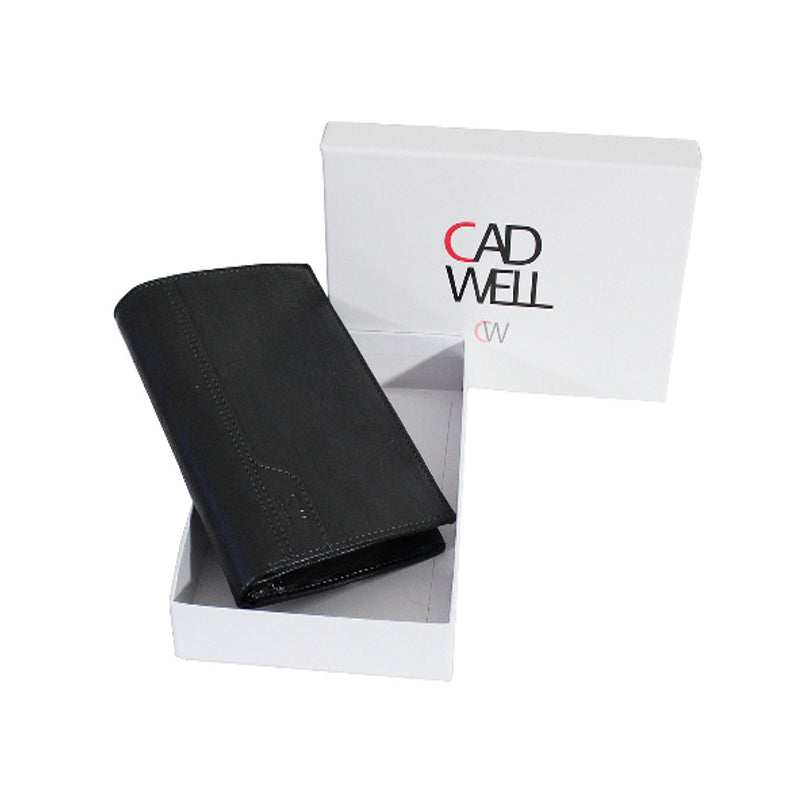 Portefeuille 2 Volets Cadwell 100 % Cuir de vachette – Noir