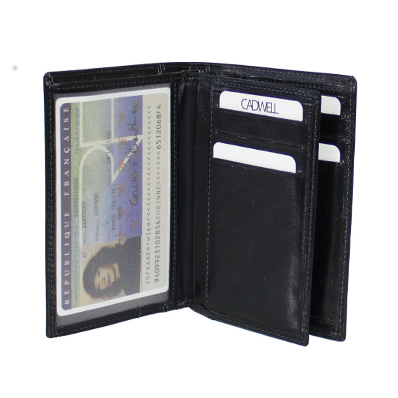 Portefeuille 1 Volet Cadwell 100 % Cuir de vachette – Noir