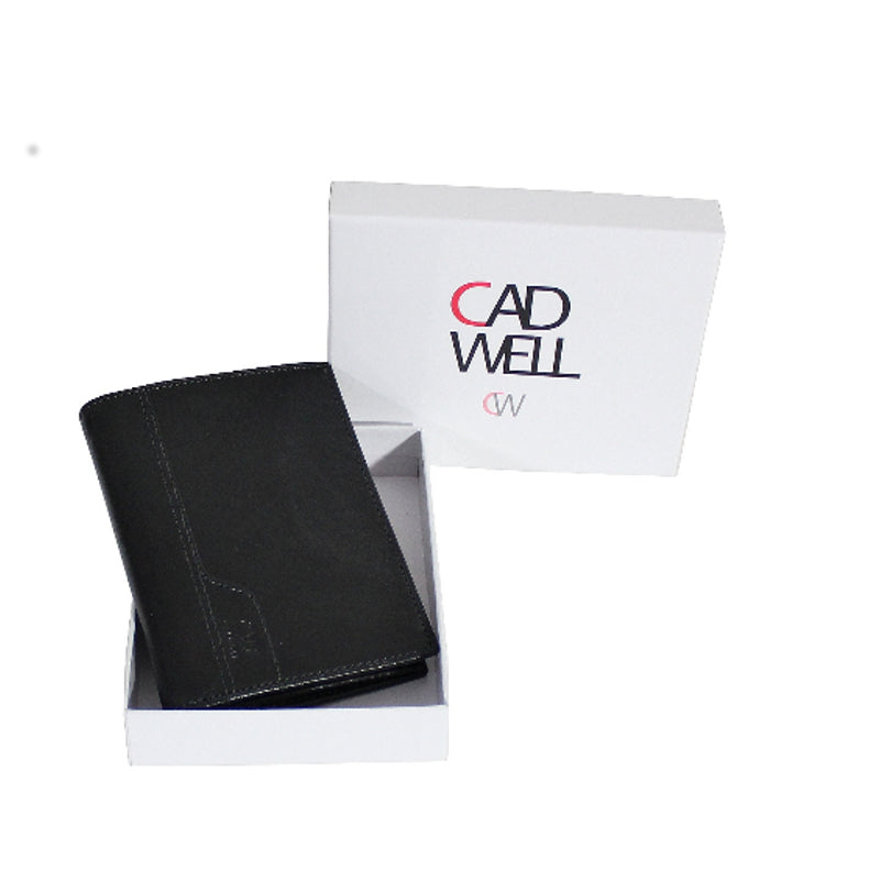 Portefeuille 1 Volet Cadwell 100 % Cuir de vachette – Noir