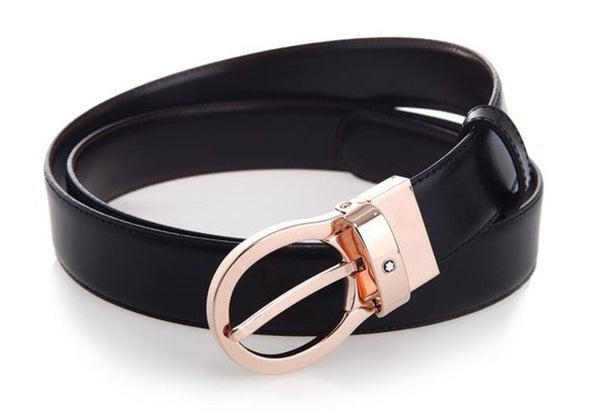 Ceinture Montblanc classique réversible noire/dorée - Boutique-Officielle-Montblanc-Cannes
