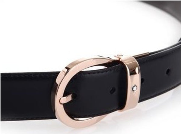 Ceinture Montblanc classique réversible noire/dorée - Boutique-Officielle-Montblanc-Cannes